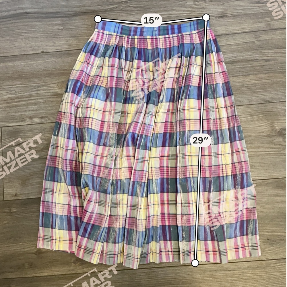 J. Crew Pleated Midi Skirt In Shimmering Plaid Women’s 4 - Picture 8 of 8